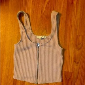 XS fitted zip up crop top